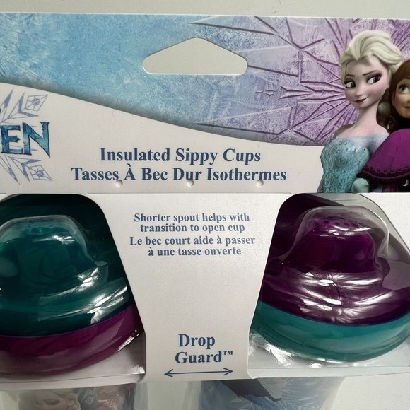 Disney Frozen Insulated Sippy Cups 9oz BPA Free Leak Proof Drop Guard Set Of 2 - Picture 3 of 12